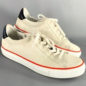 G. BROWN Size 10.5 Beige White Red Suede Lace-Up Sneakers